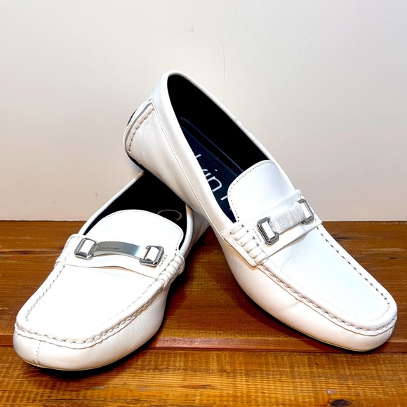 Calvin Klein Men's White Slip-On Loafers New Without Tags NWOT - Picture 1 of 9